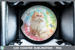 GorgeousCats Tie Dye Car Coaster design.