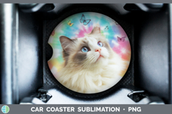 GorgeousCats Tie Dye Car Coaster design.