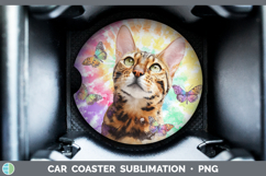 GorgeousCats Tie Dye Car Coaster design.