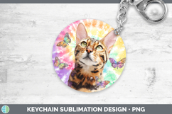 GorgeousCats Tie Dye Keychain design.