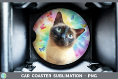 GorgeousCats Tie Dye Car Coaster design.