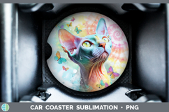 GorgeousCats Tie Dye Car Coaster design.