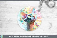 GorgeousCats Tie Dye Keychain design.