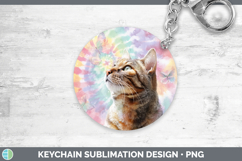GorgeousCats Tie Dye Keychain design.