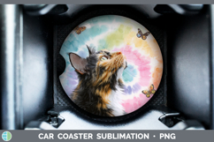GorgeousCats Tie Dye Car Coaster design.