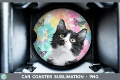 GorgeousCats Tie Dye Car Coaster design.