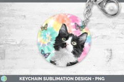 GorgeousCats Tie Dye Keychain design.