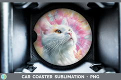 GorgeousCats Tie Dye Car Coaster design.
