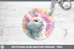 GorgeousCats Tie Dye Keychain design.