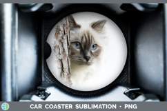 GorgeousCats Tree Peek Car Coaster design.