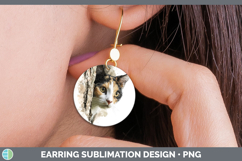 GorgeousCats Tree Peek Round Earrings design.