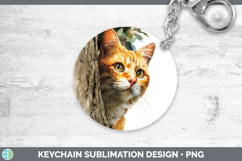 GorgeousCats Tree Peek Keychain design.