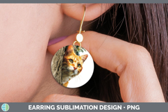 GorgeousCats Tree Peek Round Earrings design.
