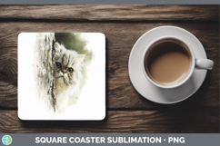 GorgeousCats Tree Peek Square Coaster design.