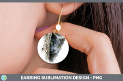 GorgeousCats Tree Peek Round Earrings design.