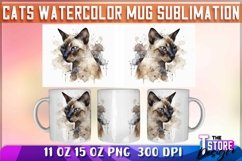 Cats Watercolor Mug Sublimation | 11 oz 15 oz | PNG File Product Image 5