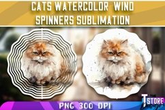 Cats Watercolor Wind Spinners Sublimation | PNG 300 DPI Product Image 3