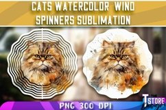 Cats Watercolor Wind Spinners Sublimation | PNG 300 DPI Product Image 1