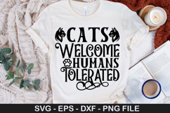 Cats Welcome Humans Tolerated SVG - Funny Cat Design Product Image 1