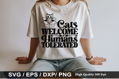 Cats Welcome Humans Tolerated SVG - Cat Design Product Image 1
