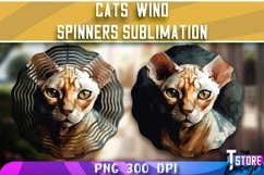 Cats Wind Spinners Sublimation | Cats 300 DPI | PNG Design Product Image 1