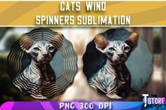 Cats Wind Spinners Sublimation | Cats 300 DPI | PNG Design Product Image 1