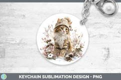 GorgeousCats Winter Knit Hat Keychain design.