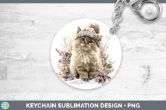 GorgeousCats Winter Knit Hat Keychain design.