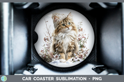 GorgeousCats Winter Knit Hat Car Coaster design.