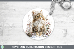 GorgeousCats Winter Knit Hat Keychain design.