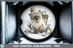 GorgeousCats Winter Knit Hat Car Coaster design.