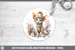 GorgeousCats Winter Knit Hat Keychain design.