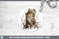 GorgeousCats Winter Knit Hat Keychain design.