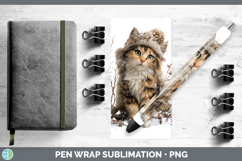 GorgeousCats Winter Knit Hat Pen Wrap design.