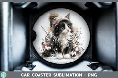 GorgeousCats Winter Knit Hat Car Coaster design.