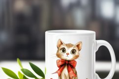 Christmas Cats Clipart PNG Transparent, Cats with Bows PNG Product Image 4