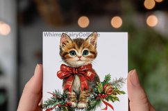 Christmas Cats Clipart PNG Transparent, Cats with Bows PNG Product Image 6