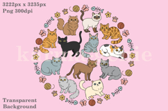 Cute Cats Colourful Kittens Png Illustration Product Image 1