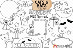 Cats &amp; Bats ClipArt - Halloween - Full Moon - Black Cat Product Image 3