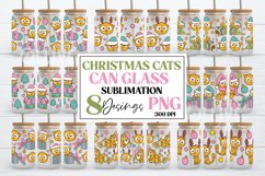 Christmas Cats 16oz Can Glass Wrap Sublimation Bundle Product Image 1