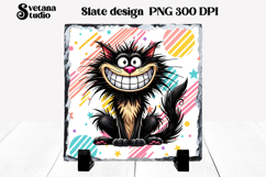 Cute funny cat slate PNG | Animal sublimation Product Image 1