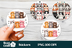 Funny cat sticker printable | Animal sticker PNG design Product Image 1