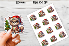 Funny Christmas cat stickers printable | Cute animal sticker Product Image 1