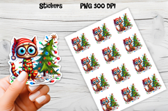 Funny Christmas cat stickers printable | Cute animal sticker Product Image 1