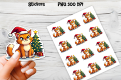 Funny Christmas cat stickers printable | Cute animal sticker Product Image 1