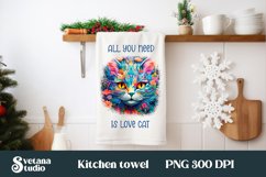 Animal cute cat kitchen towel sublimation PNG design Product Image 1