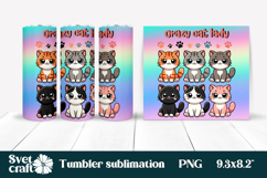 Cute cat tumbler sublimation | Crazy cat lady tumbler wrap Product Image 1
