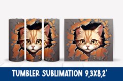 Cute cat tumbler sublimation wrap design PNG bundle Product Image 4