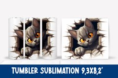 Cat hole tumbler sublimation wrap | Cat tumbler PNG design Product Image 1