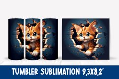 Cat hole tumbler sublimation wrap | Cat tumbler design Product Image 1